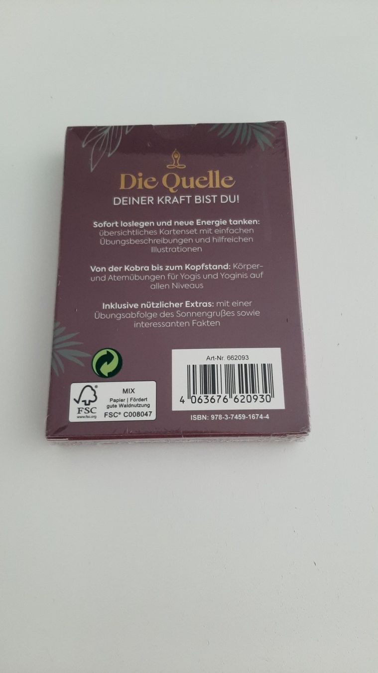 Giochi: Yoga-Karten-Set (50 Karten) – Nuovo e nell'imballaggio originale da Aarburg venduto da NDK 1