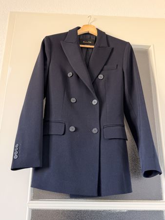 Massimo Dutti blazer femme taille XS bleu marine croisé