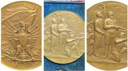Schweiz Schützenmedaille Neuchatel 1898 im Etui