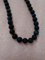 STRAND KETTE AUS ECHT KATZENAUGEN;BLAU