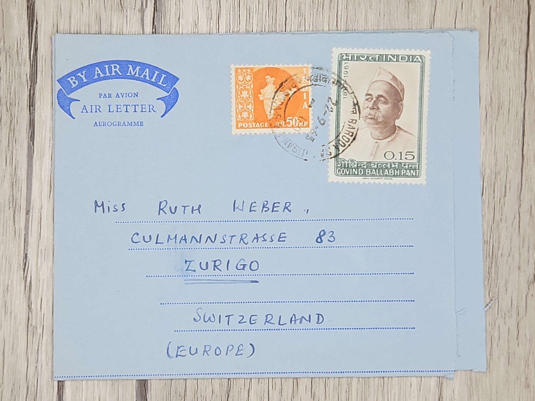 Tutti i francobolli: CL14 Enveloppe + Timbre Inde 1965 – Usato da Cousset venduto da Patrick_Collections