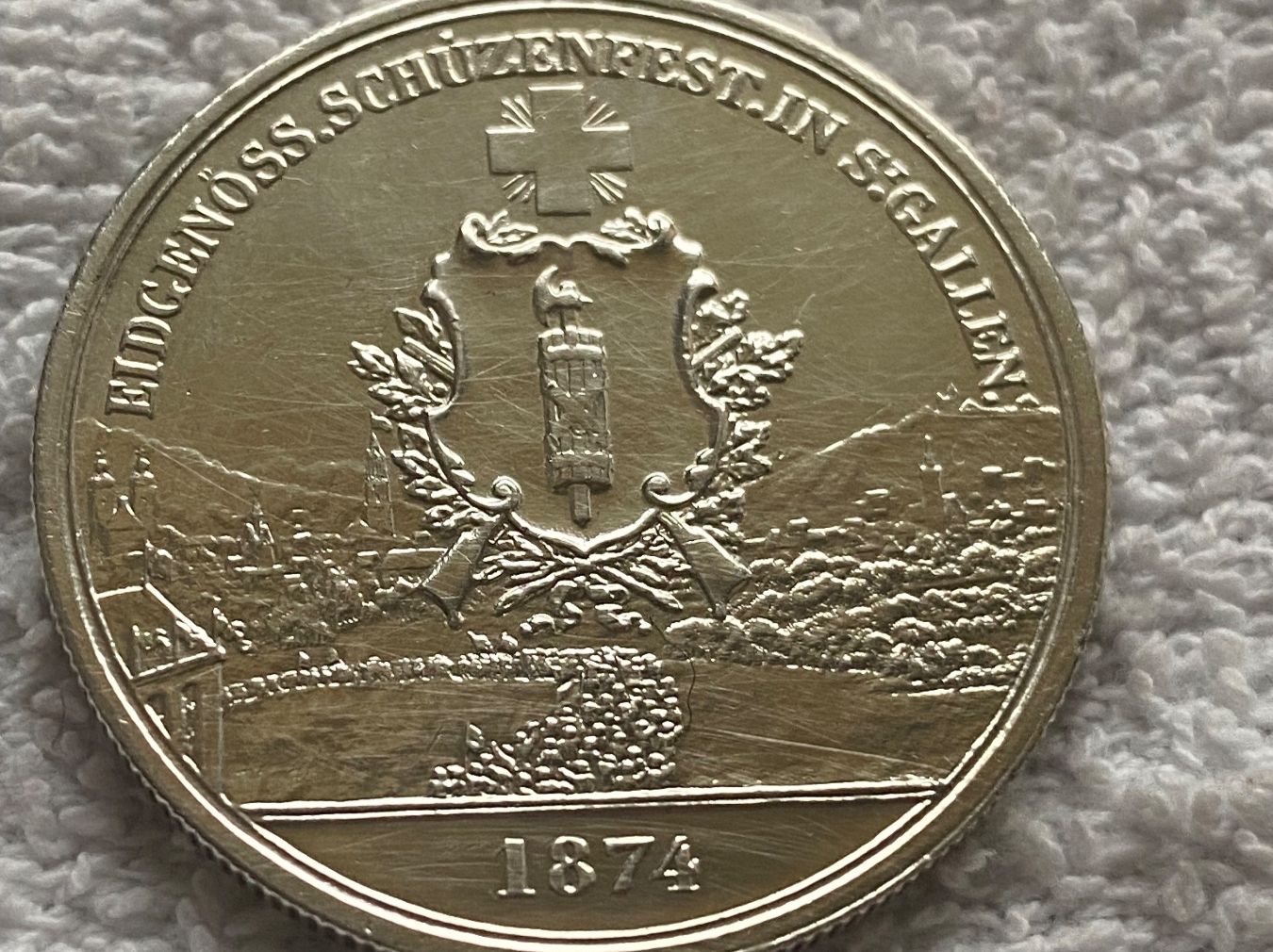 Tutti le monete: 5 francs/Franken 1874 St. Gallen – Usato da Nyon venduto da Ilmi09 3