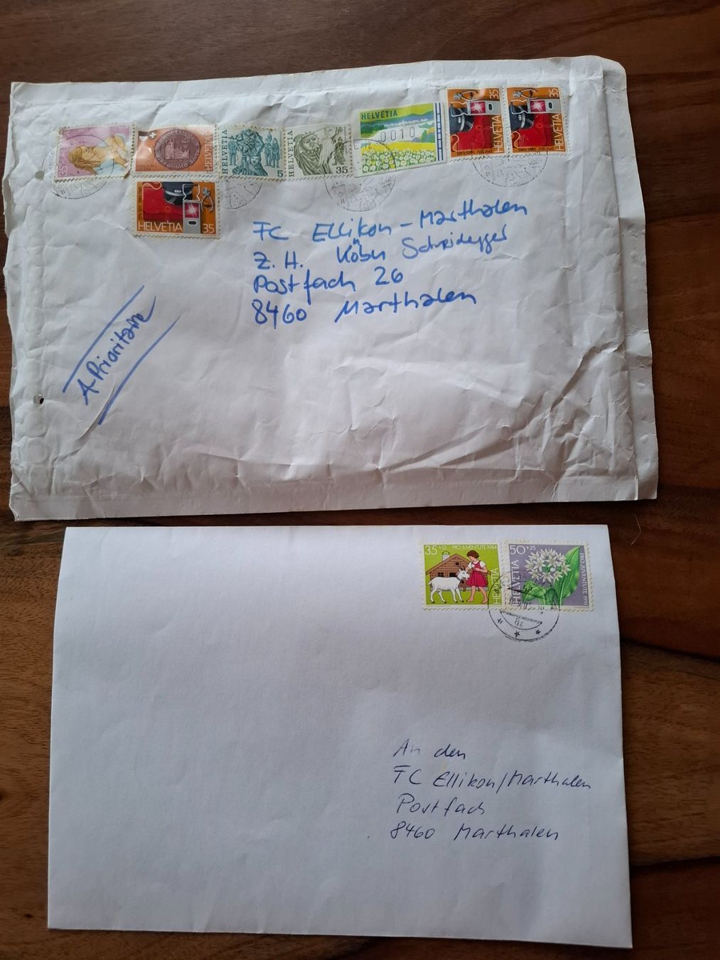 Alle Briefmarken: Briefmarken auf Briefen – Gebraucht aus Marthalen von Loewe59