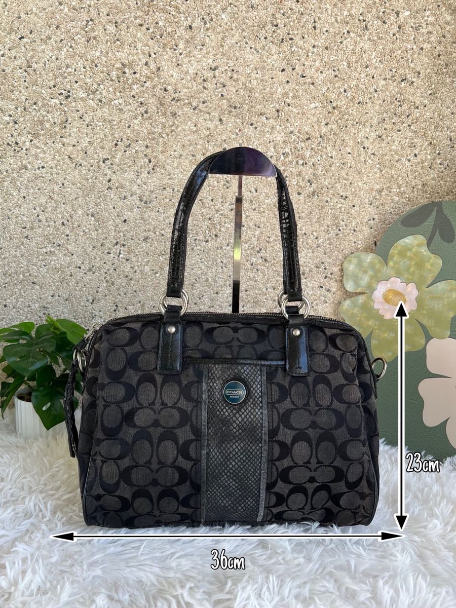 Coach Taschen für Damen: Handtasche Coach schwarz Monogramm Leder 36x23cm  – Gebraucht aus Eggenwil von CNSRVINTAGE 4