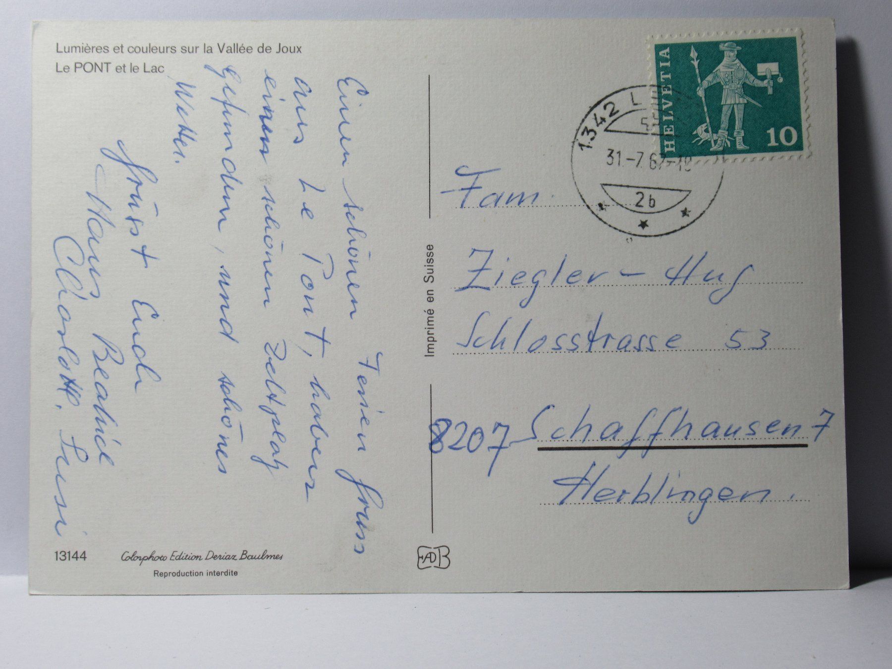 Cartoline postali: Le Pont et le Lac – Usato da Grenchen venduto da frechri 1