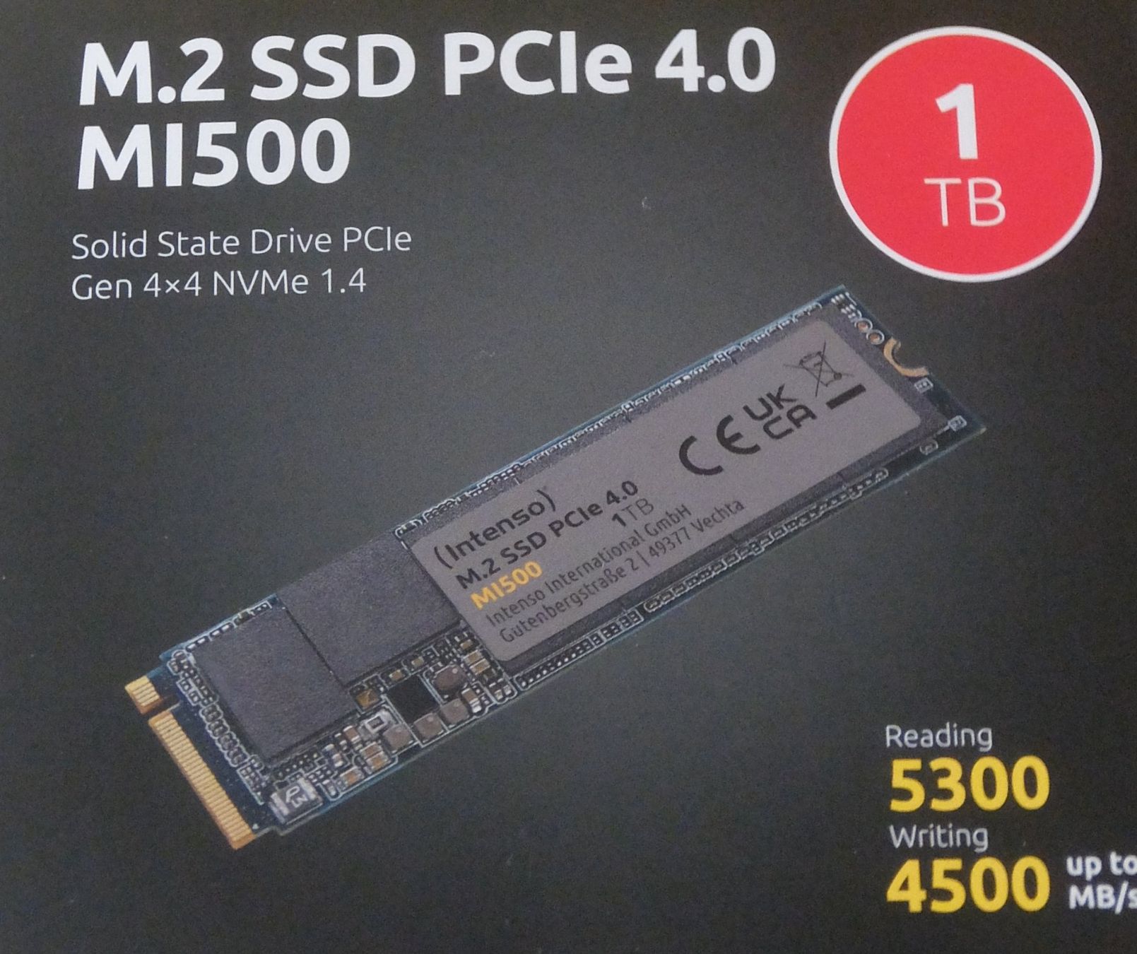 Dischi rigidi: Intenso M.2 SSD PCIe 4.0 MI500 1TB – Nuovo e nell'imballaggio originale da Basel venduto da Elektronik_Markt 5