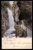 AK Biel, Wasserfall Taubenloch und Weg in der Schlucht