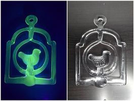 Suncatcher der Glashütte Kosta Boda, Bertil Vallien Uranglas