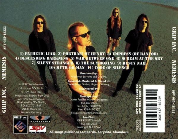 CD: Grip Inc. – Nemesis – Usato da Gingins venduto da Demonseed 1