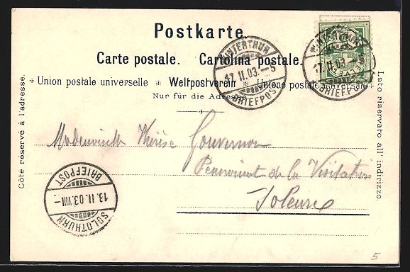 Cartoline postali: Winterthur, Kutsche auf der Museumstrass – Usato da Berlin venduto da bartko-reher 1