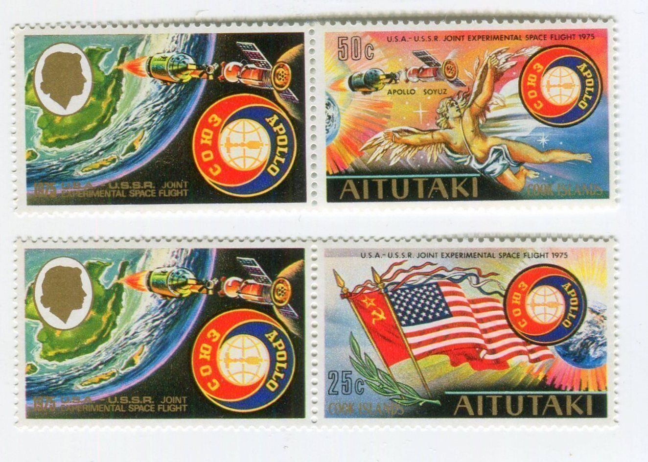 Tutti i francobolli: Briefmarken "Apollo-Sojus". Aitutaki. – Nuovo e nell'imballaggio originale da Basel venduto da Butsch5