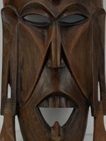 Antike Holzmaske handgeschnitzt 62cm – Ethno Wanddekoration