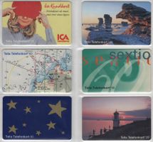 6 schöne Motiv Telefonkarten von SCHWEDEN