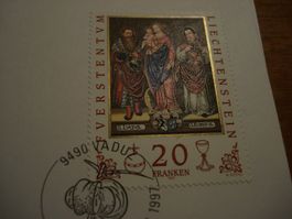 Liechtenstein Set FDC 1997, 9 Belege mit 20.- Marke