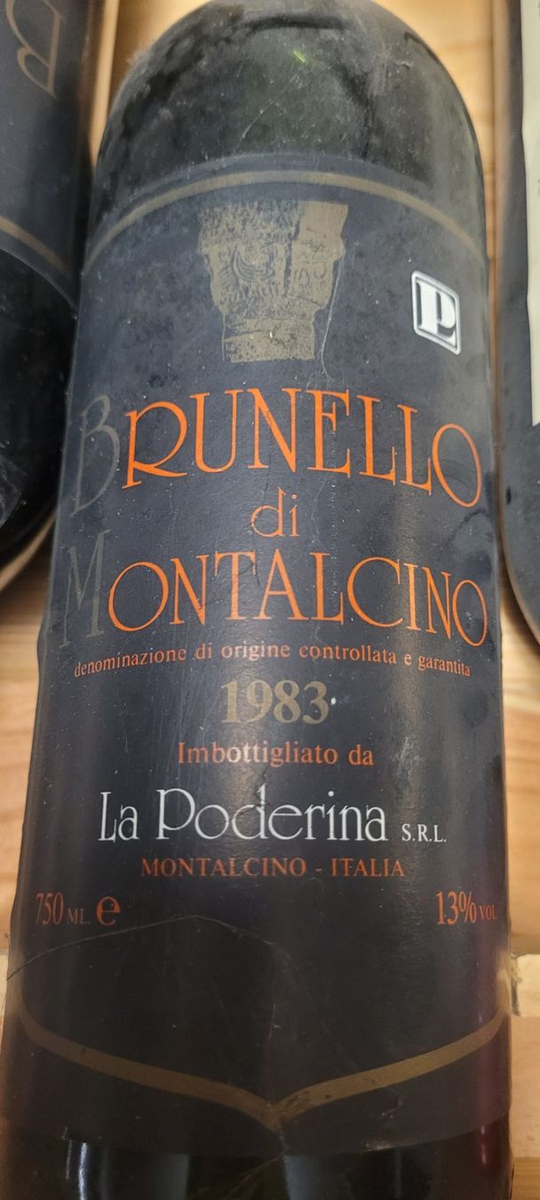Wein: 2 Flaschen La Poderina Brunello di Montalcino 1983 – Gebraucht aus Sisseln AG von cosmos04