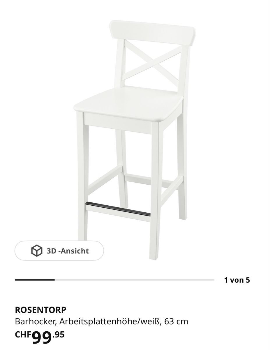 Ikea Hocker: Barhocker ROSENTORP (2 Stk.) – Neu (gemäss Beschreibung) aus Schupfart von jummimaus 1