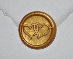 Wachssiegel gold «zwei Herzen», 3er Pack