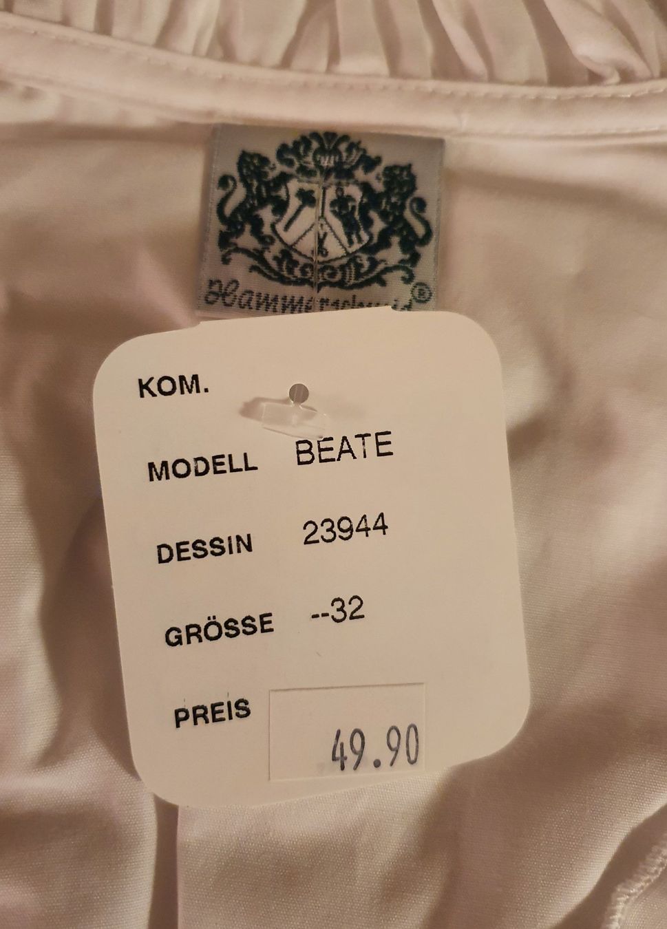 Blusen: Neu: "Hammerschmid" / klassische Dirndl Bluse Gr. 32 / BW – Neu (gemäss Beschreibung) aus Muri AG von Edlerweiss 7