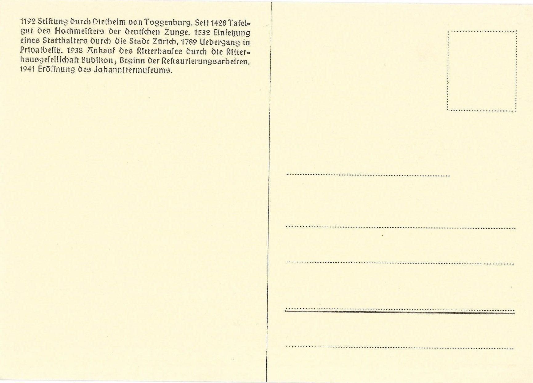 Cartoline postali: Bubikon Johanniterritterhaus – Usato da Olten venduto da clotaldi 1