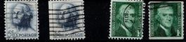 4 timbres USA oblitérés 1962-66