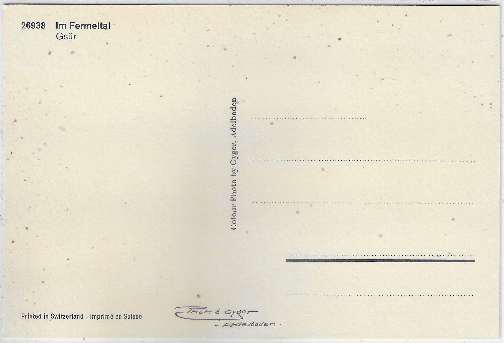 Cartoline postali: Im Fermeltal - Gsür – Usato da Ettingen venduto da Kartenplanet 1