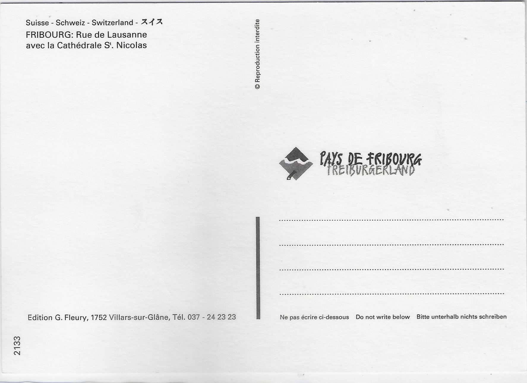 Cartoline postali: Fribourg - Rue de Lausanne – Usato da Ettingen venduto da Kartenplanet 1