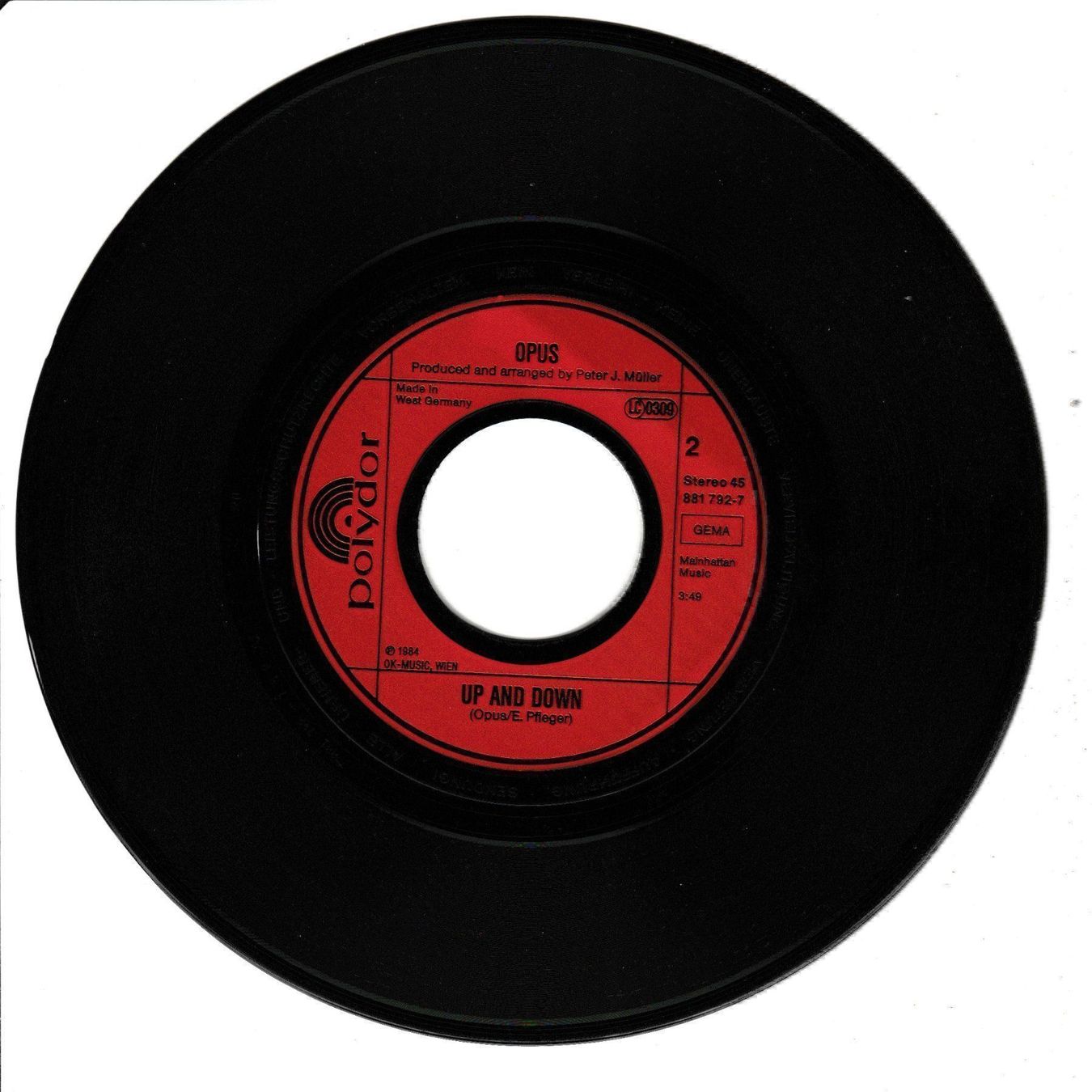 Dischi in vinile: Opus - Live is Life 7" Vinyl 1984 – Usato da Tübach venduto da JamesStone 3