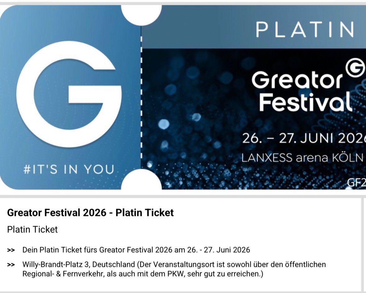 Biglietti: Greator Festival Ticket Platin – Usato da Unterseen venduto da ric_w5lw 1