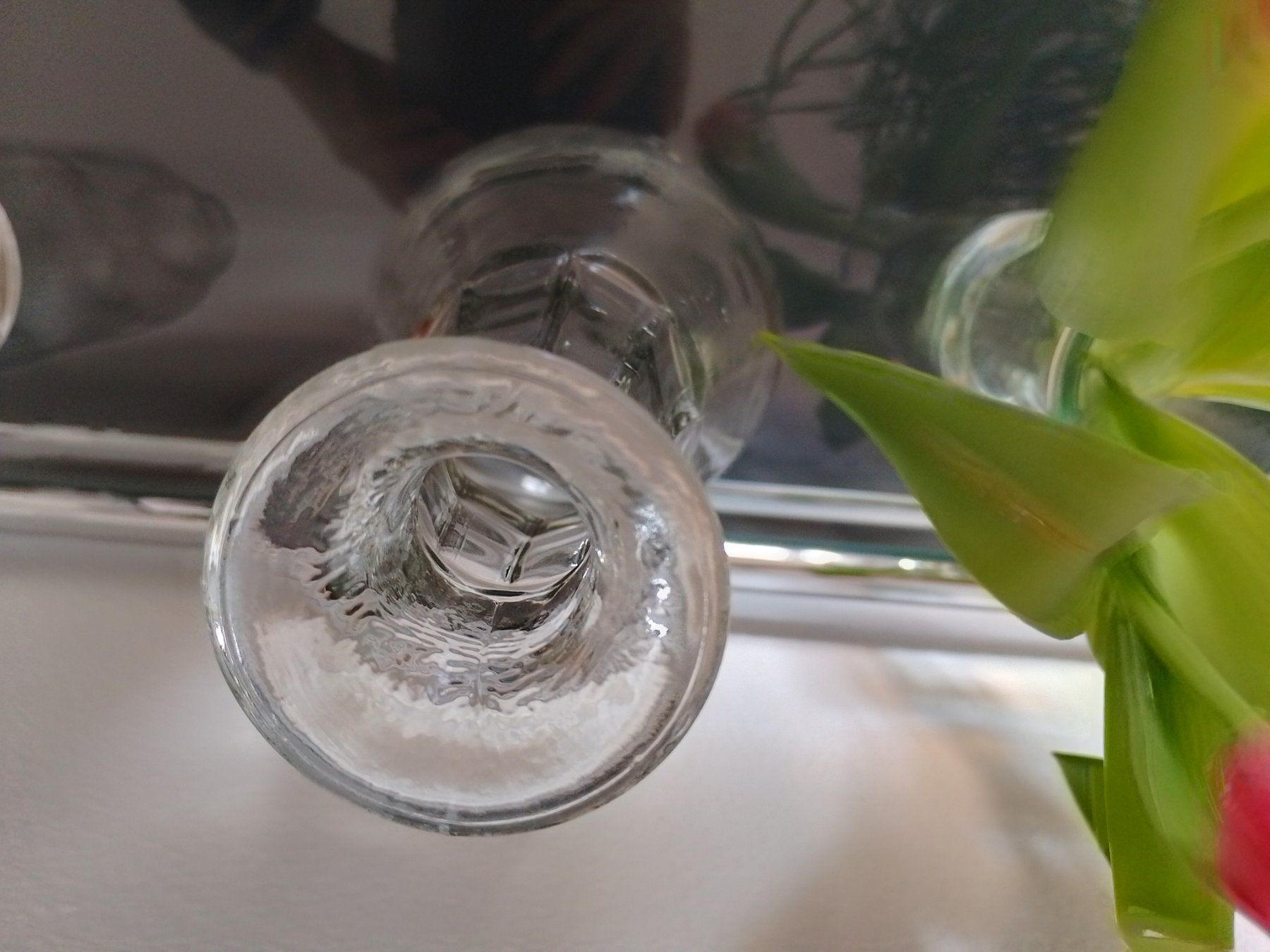 Caraffe: sehr schöne, grosse Glas Karaffe Glaskaraffe Glasvase Blumen – Usato da Zürich venduto da flora044 2