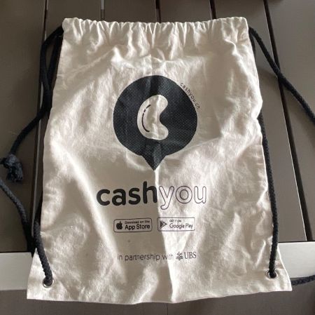 Turnbeutel/ Totebag cashyou UBS beige Grösse Universal
