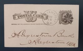 U.S.A Postkarte von 1883 mit Kunststempel, Williamsport, MD