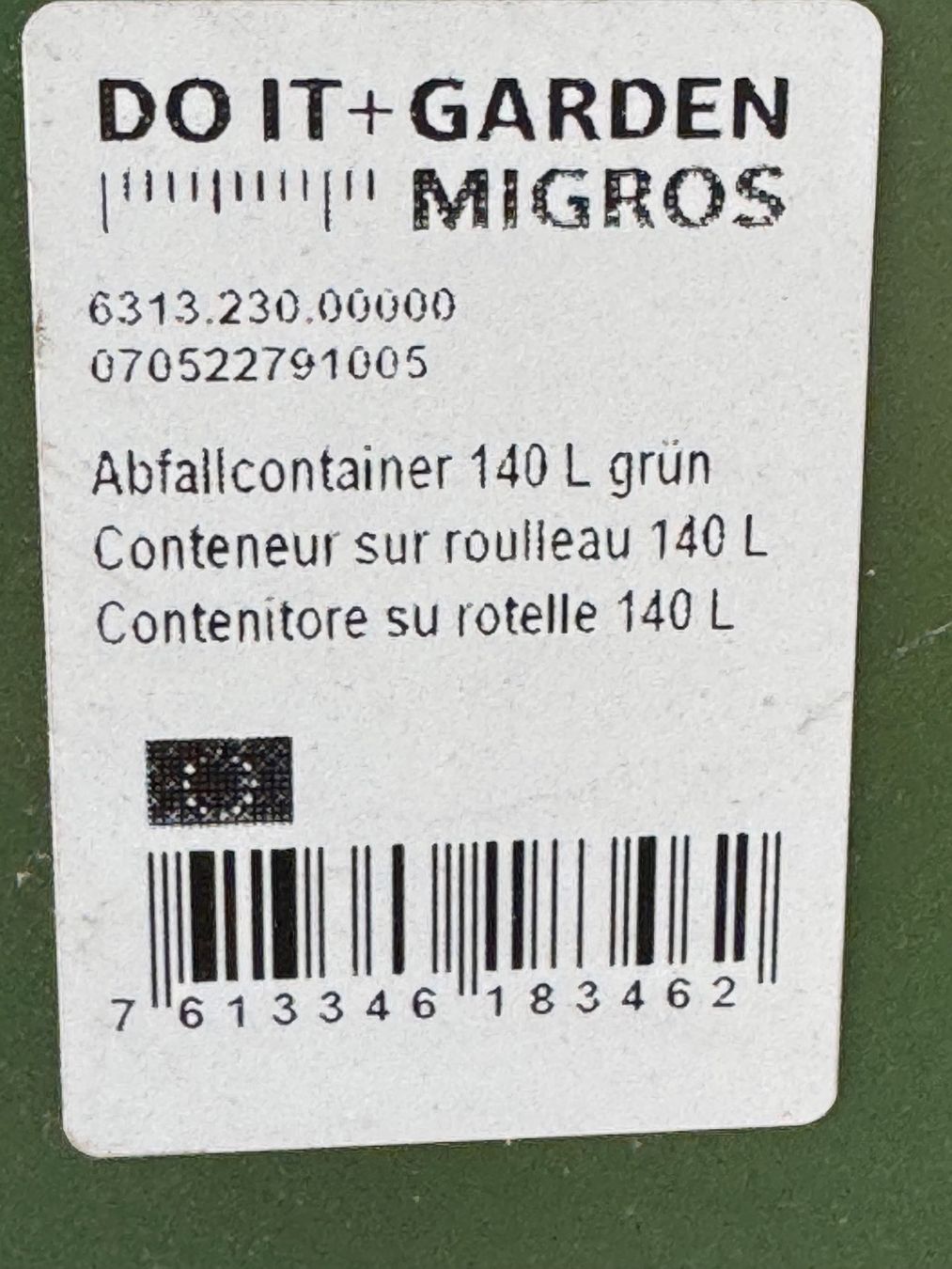 Altro per Ufficio & Commercio: Faserplast Rollabfallbehälter 140 Liter von Do It – Usato da Adliswil venduto da Urspirit 8