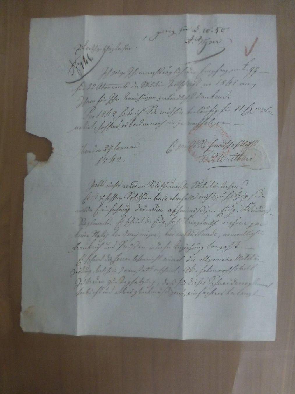Dokumente: Bern 1842 nach Solothurn – Gebraucht aus Bettlach von 1saurer 2