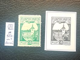 Flugpostvorläufer VII* Laufen mit Gummi
