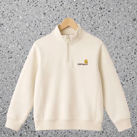 Carhartt WIP Half Zip American Script Sweat Crème S