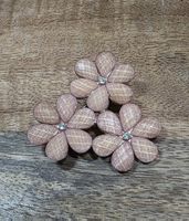 Blumen Brosche roséfarben mit Steinen