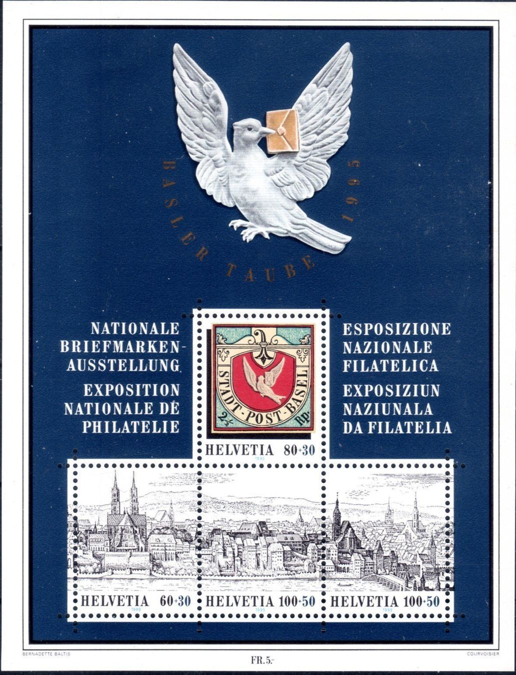 Tutti i francobolli: 1995 BASLER TAUBE BRIEFMARKENBLOCK ** POSTFRISCH ** - BL82 – Nuovo (secondo la descrizione) da Losone venduto da EM2019