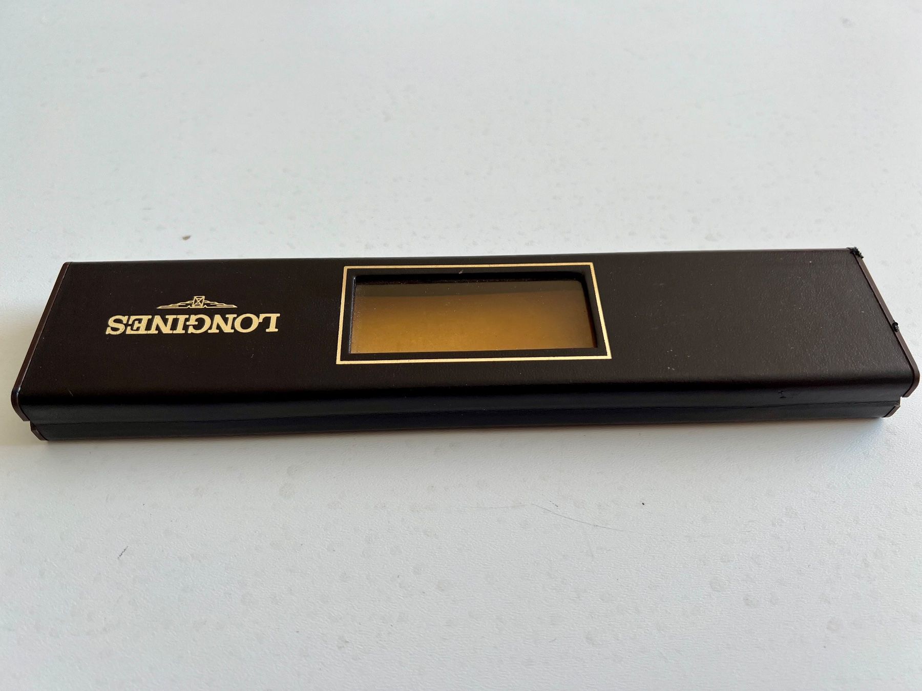 Longines Orologi: LONGINES vintage long brown simili leather box, small window – Usato da Mont-sur-Lausanne venduto da vmi_ym5l 4