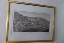 Paul Wyss " Brunnadern "  im Echtgoldrahmen ü Eck 33 x 43 cm