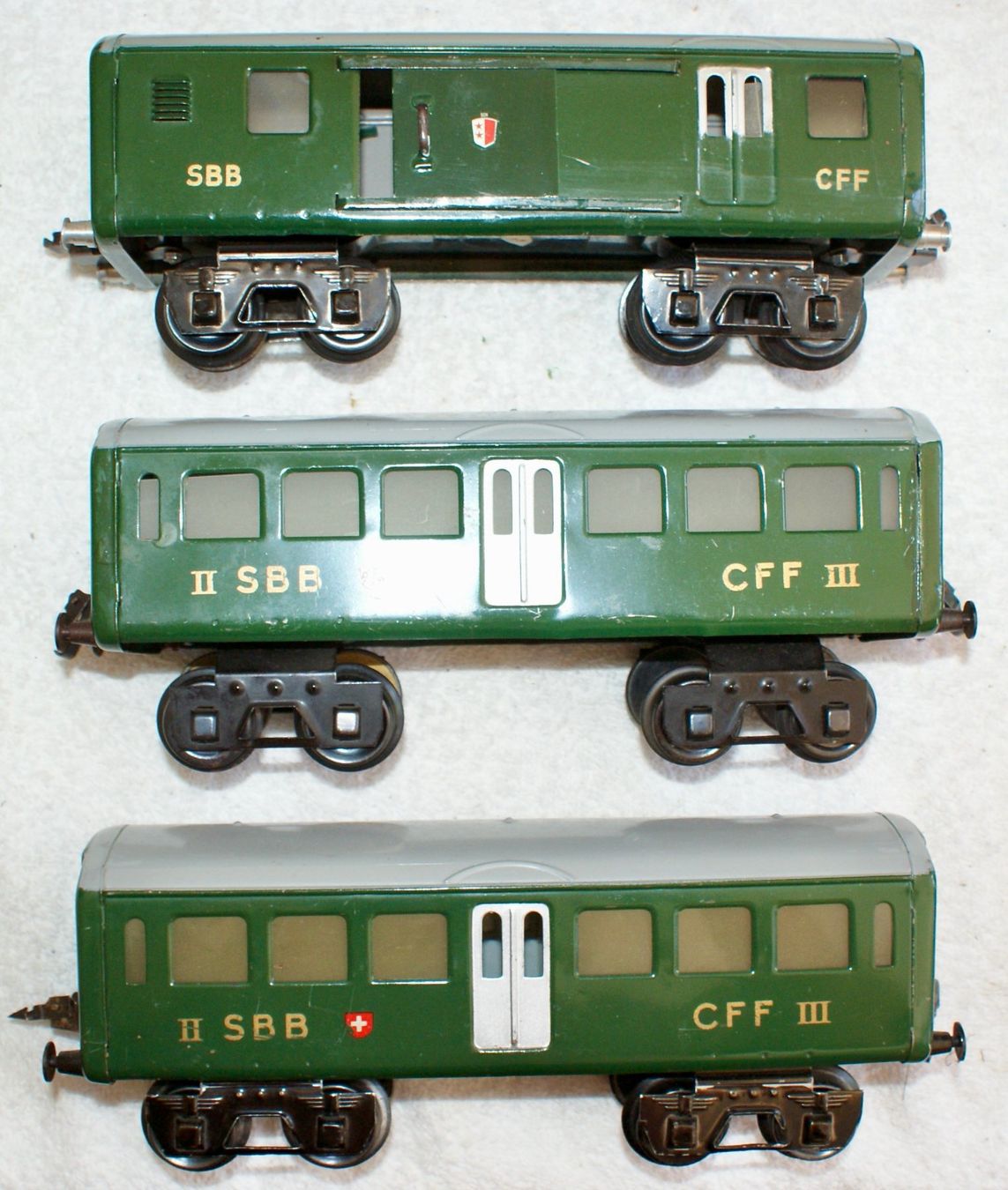 Trains électriques: 3 wagons SBB CFF,  échelle 0 – D'occasion à Morrens VD par alain50