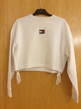 Tommy Jeans, pull blanc, XS, coton, tres bon état