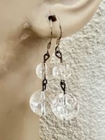 Silber Ohrhänger 925 mit Bergkristall Kugeln Vintage Unikat