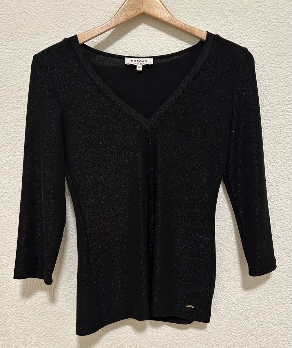 Morgan Pullover & Sweatshirts: Pull noir scintillant à longues manches Morgan XS – Neu (gemäss Beschreibung) aus St-Sulpice VD von med_9mc9 2