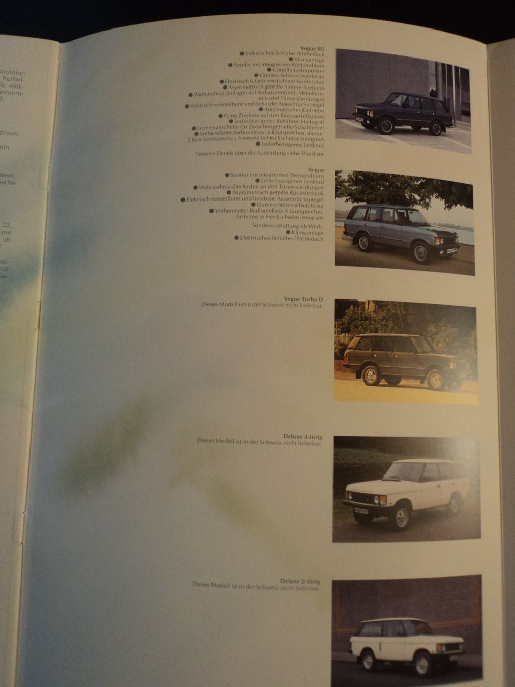 Rover Documenti: Prospekt Range Rover Vogue SEi – Usato da Schwarzenburg venduto da modelCARama 6