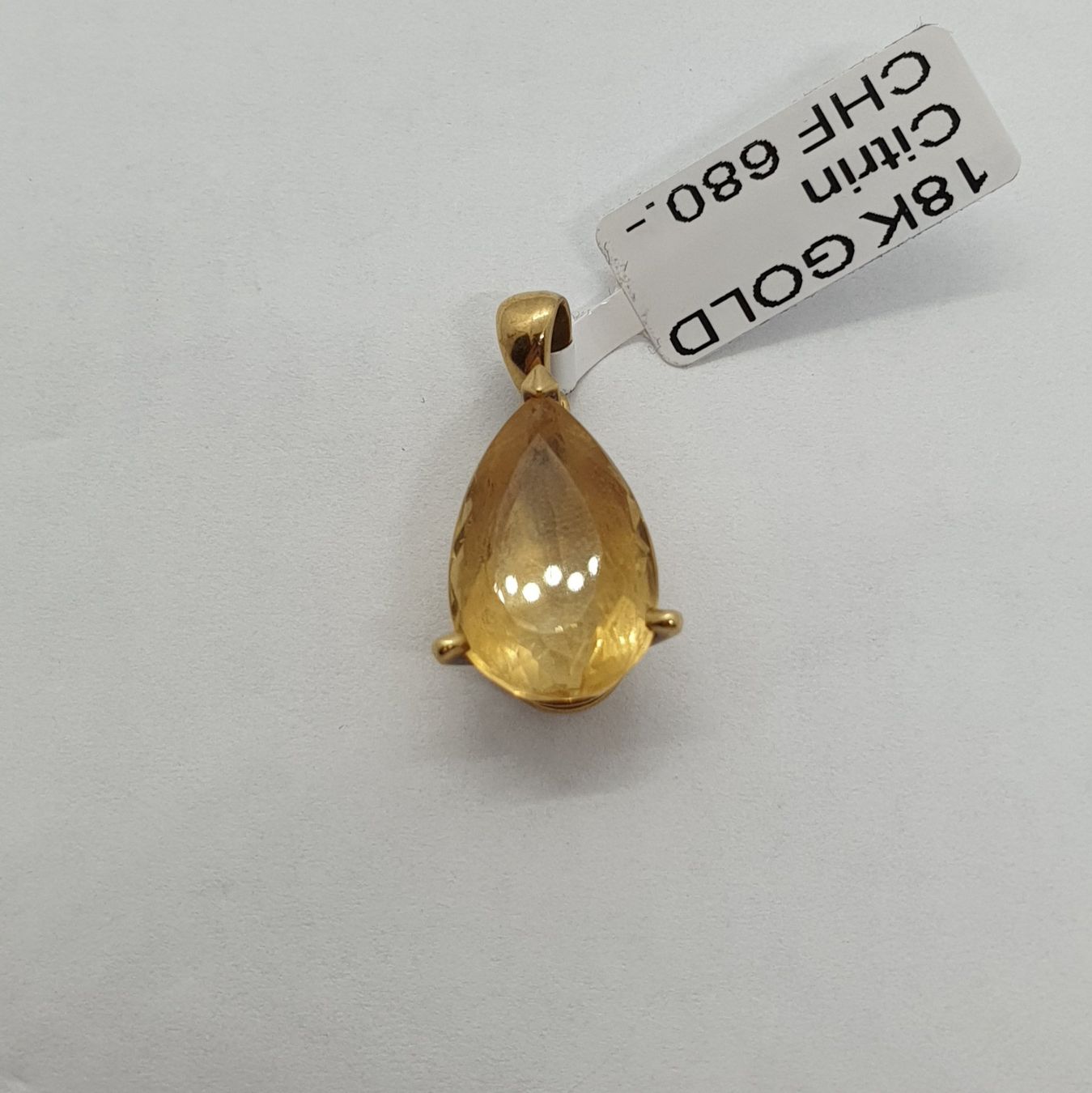 Anhänger: Echt 18K Gold - Citrin Anhänger – Gebraucht aus Luzern von Luzern-Goldhaus