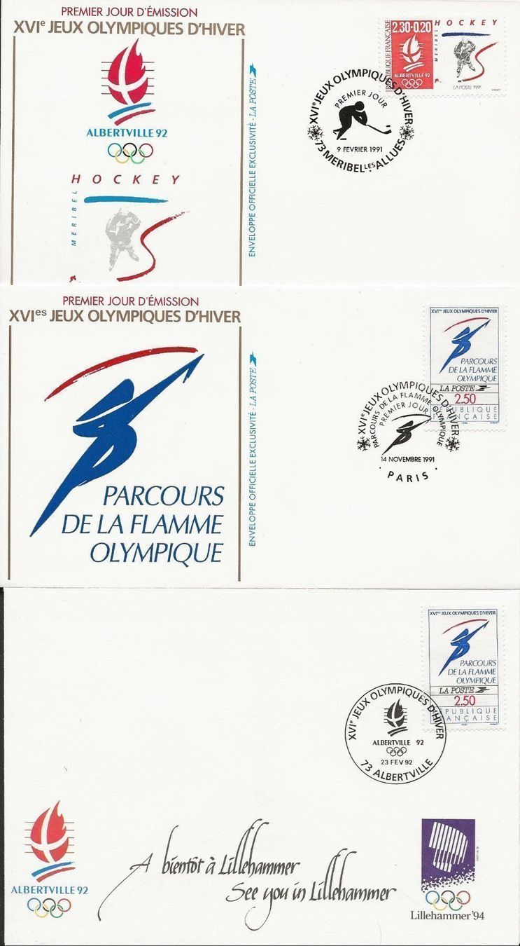 Alle Briefmarken: FDC Albertville 1992 9 différentes FR – Neu (gemäss Beschreibung) aus Sion von PierreP01