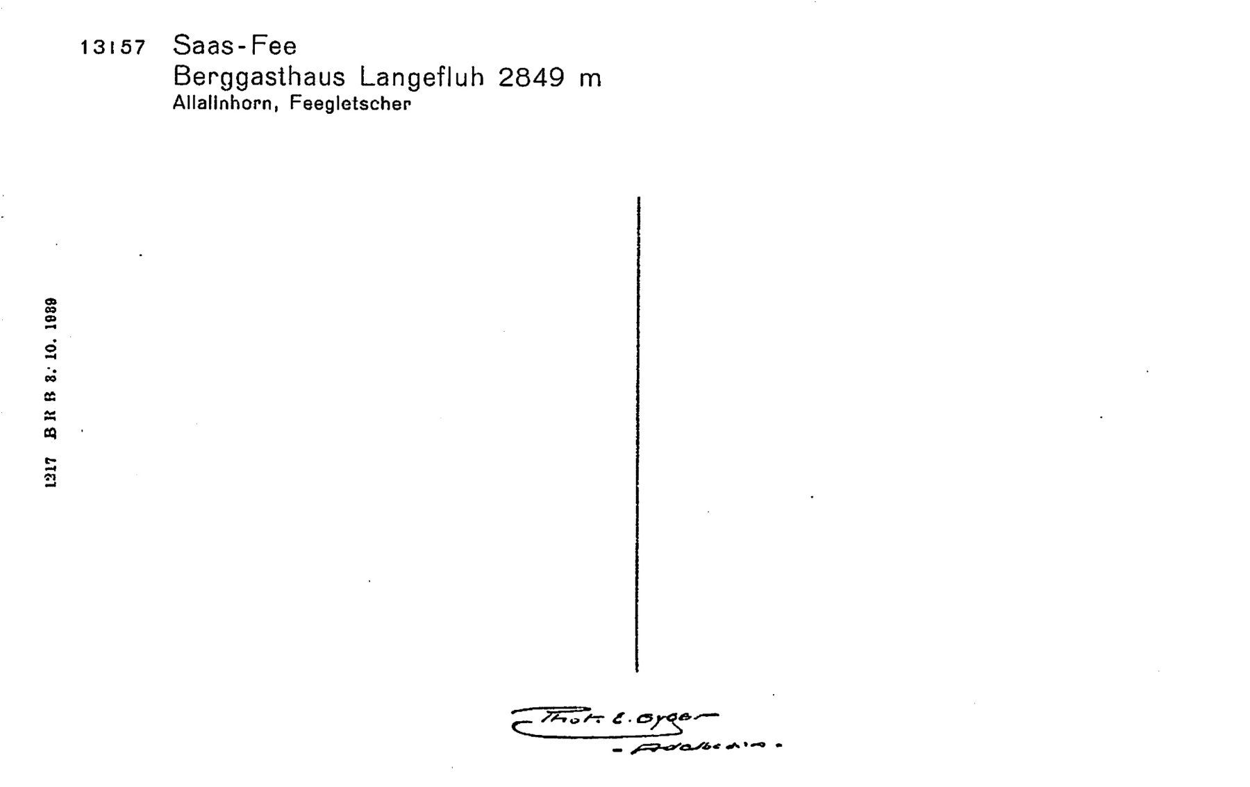 Cartoline postali: Saas-Fee, Berggasthaus Langefluh, E. Gyger – Usato da Ottikon b.Kemptth. venduto da Neptun1974 1