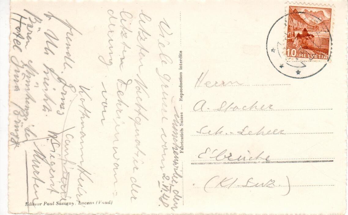 Cartoline postali: Münchenwiler 1948 – Usato da Wolhusen venduto da Curver9 1