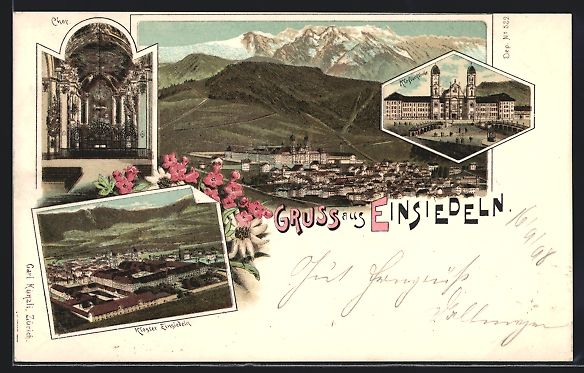 Cartes postales: Litho Einsiedeln, Kloster, Chor, Kloster – D'occasion à Berlin par bartko-reher