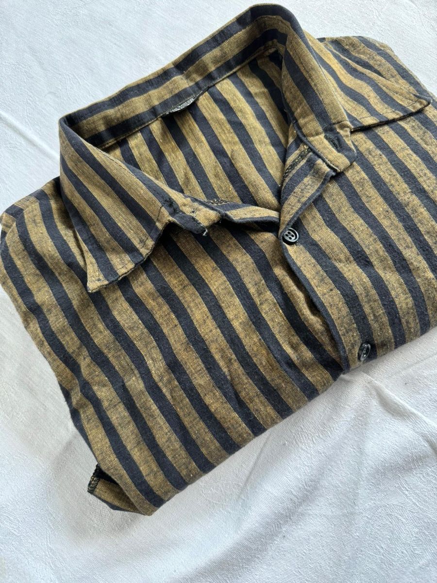 Camicie: Gestreiftes Herrenhemd Gr. Lschwarz gold – Usato da lommis venduto da inf_thv8 7